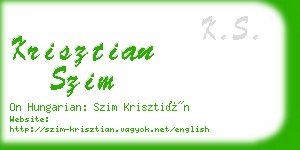 krisztian szim business card